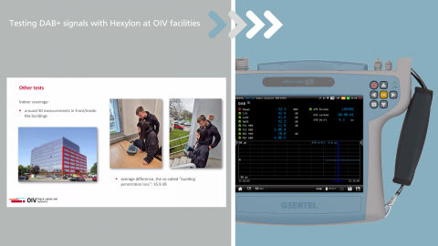 Testing DAB+ signals with Hexylon at OIV facilities