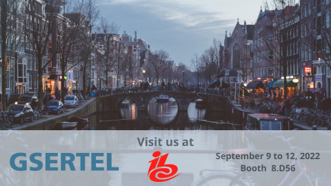 Gsertel is attending IBC. Come and visit us from 9th to 12th September 2022 at booth 8.D56